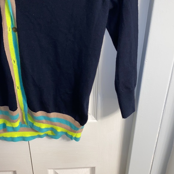 J. Crew Contrast Navy Cardigan - Picture 3 of 7